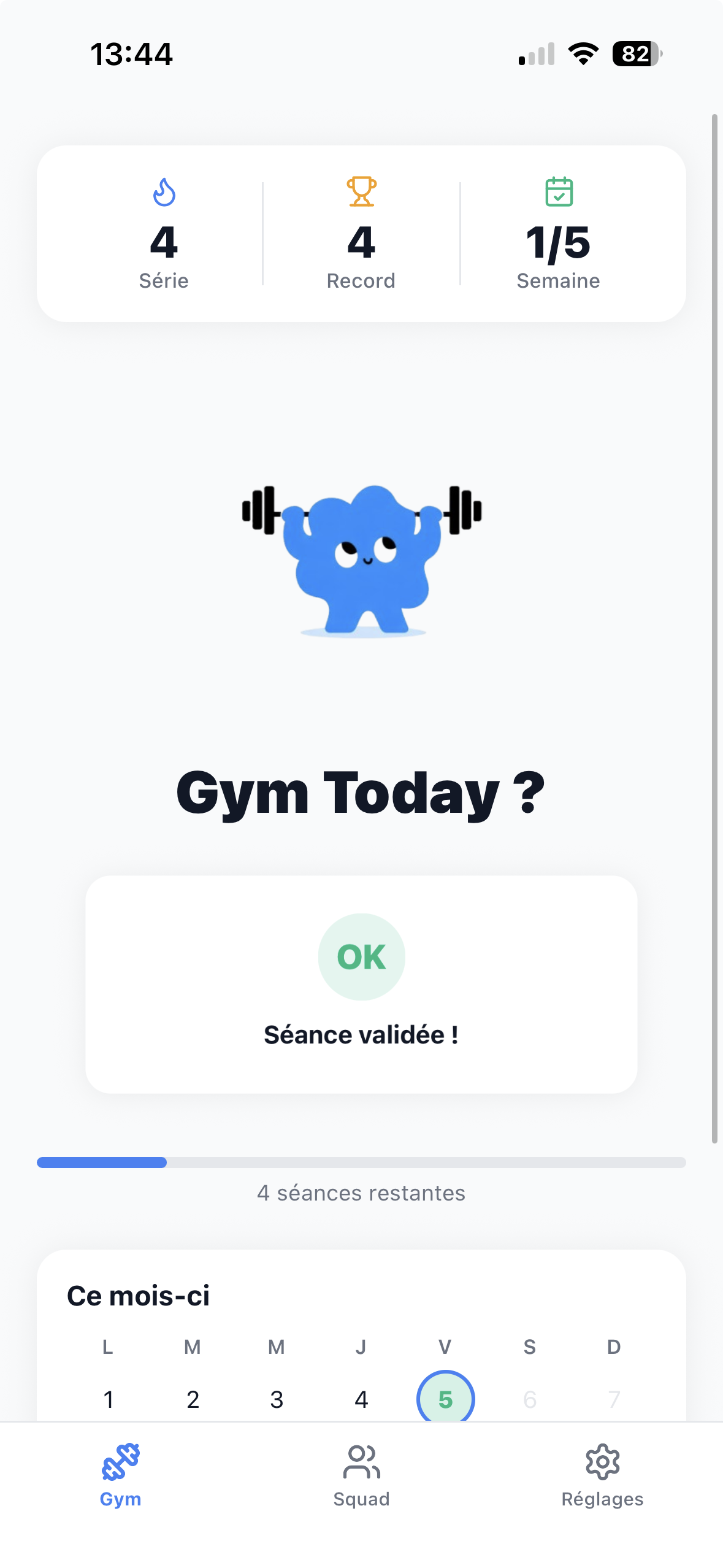 Gym Today? - Check-in